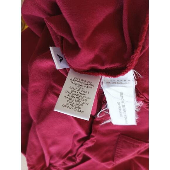 Ann Taylor Loft Womens SZ Medium 100% Rayon Maroon Long Sleeve Blouse - Picture 4 of 10